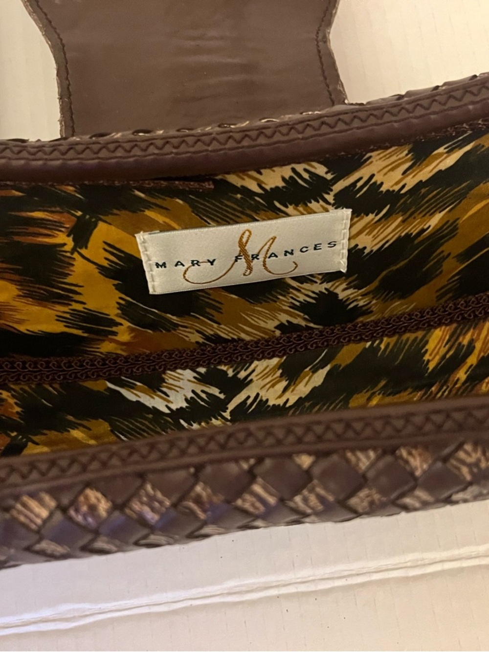 Vintage Mary Frances Brown Embellished Shoulder Bag with Stone Accents - Picture 6 of 11
